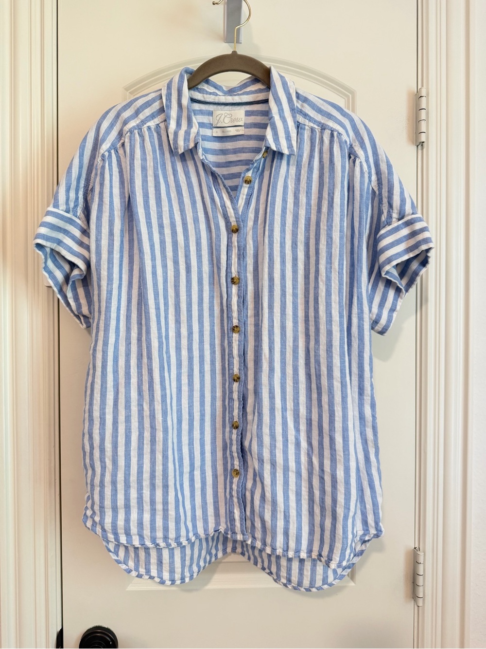 J.Crew Striped Baird McNutt Linen Shirt M